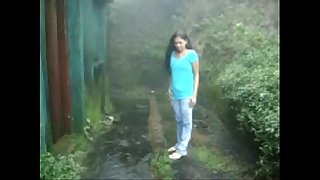 Desi Teen Archana sucking,Fucking Hard by BF in Moaning  in Rainy Garden